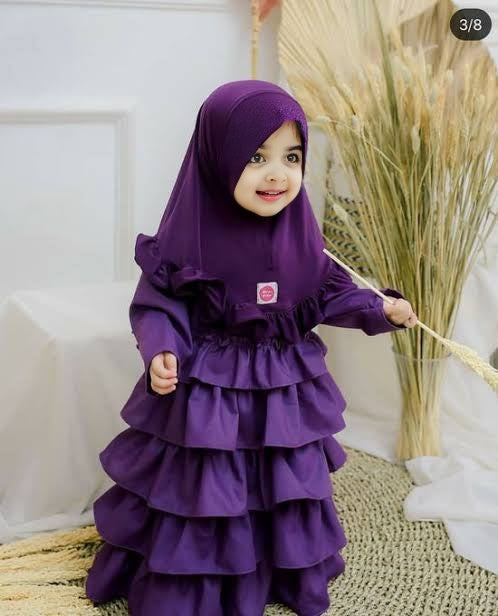 kids long frock with matching staller