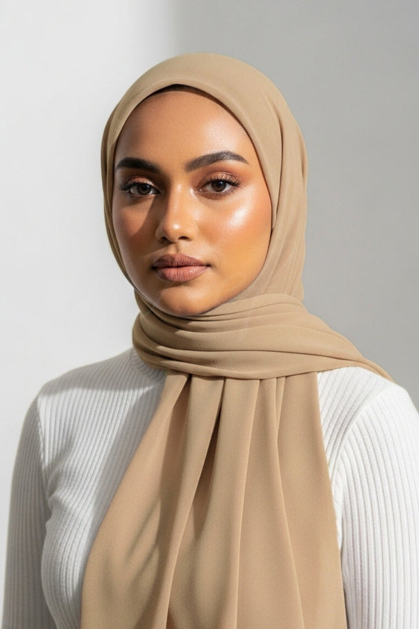 Plain Geogett Hijab-Beige