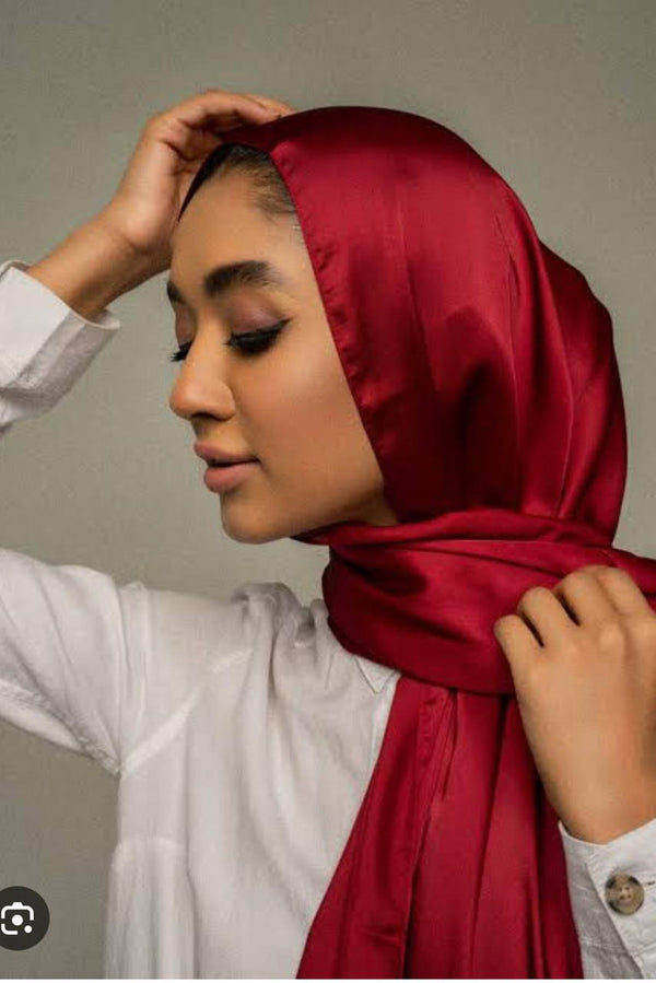 Korean Silk Hijab-Red