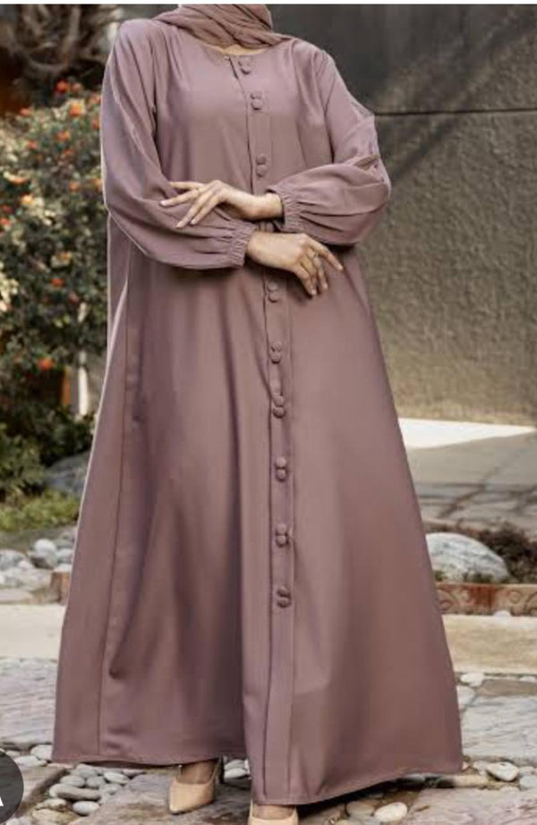 Floral Art Button Down Flare Abaya