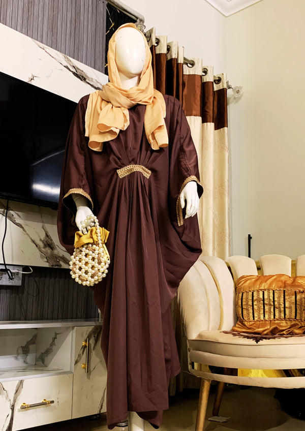 BROWN BEIGEY STYLE ABAYA